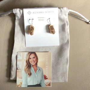 KENDRA SCOTT HARRISON DROP rose gold drusy earrings